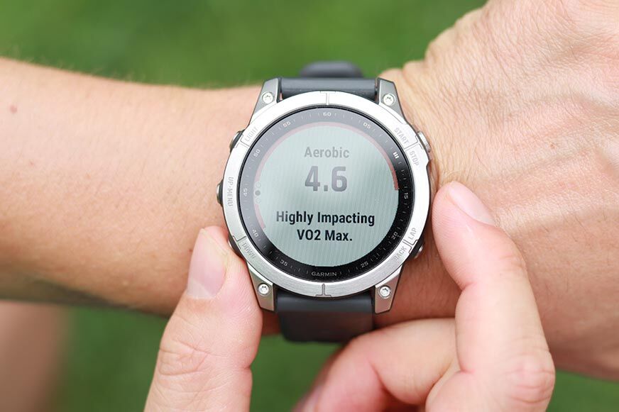 Man sieht die aufgezeichneten Daten auf der Fenix 7. 